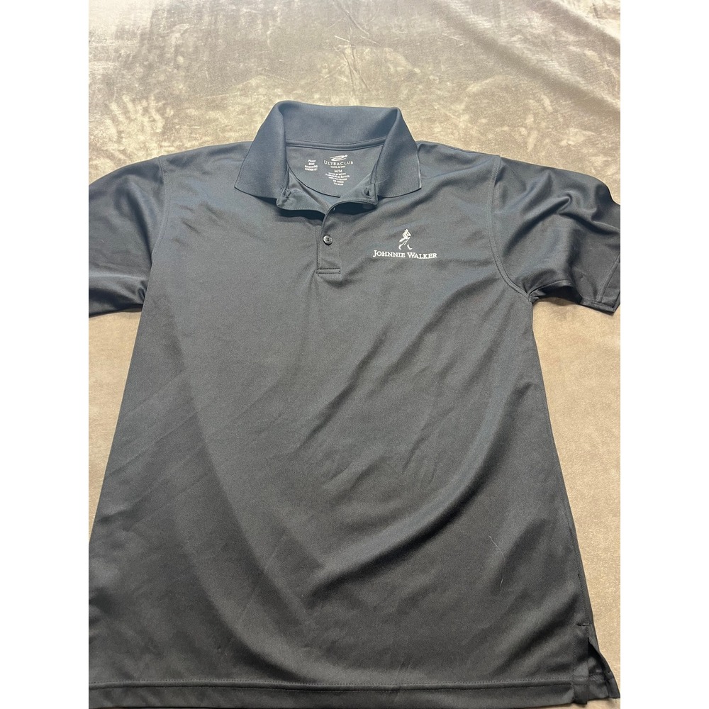 UltraClub Cool & Dry Johnnie Walker Black Polo Shirt Mens Medium‎ M Golf